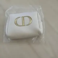 ホワイトポーチ ゴールドファスナー付き　ディオール