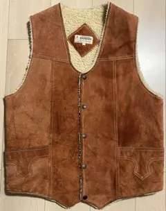 70s〜80s ZAMHER ヴィンテージムートンベスト ボア スエード レザー