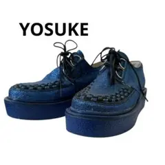 【美品】YOSUKE ラバーソール ブルーラメ 24.5cm 厚底4.0cm
