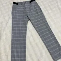ZARA チェック柄スラックス グレー Mサイズのサムネイル