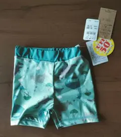 新品 未使用 80cm 男の子用 恐竜柄　水着 UPF50　緑色　定価1738円