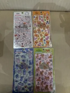 s*a様 プチドロップステッカー　バンビ　101匹わんちゃん　スティッチ　くまの