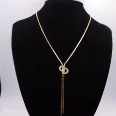 極美品★クリスチャンディオール CD ストーン ネックレス アクセサリー