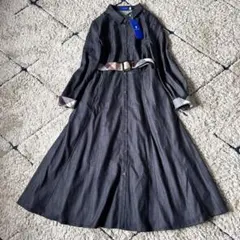 ブルーレーベルクレストブリッジ ワッシャーブロードワンピース 黒