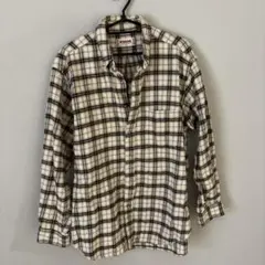 MCGREGOR ベージュ　チェック　コットン　冬素材　シャツ　L