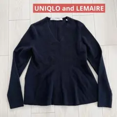 UNIQLO and LEMAIRE ネイビー Vネックニット