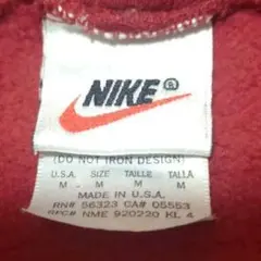 90'S ナイキ アメリカ製 銀タグ スウッシュ 刺繍ロゴ フーディー パーカ