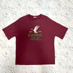 Coleman コールマン マガモ刺繍 Tシャツ バーガンディ XL【33】のサムネイル