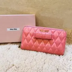 美品✨　miumiu ミュウミュウ マテラッセ 長財布 ラウンドファスナー