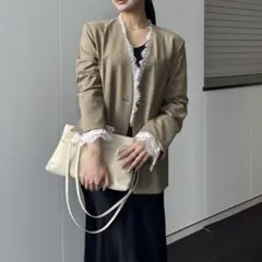 anuans レーストリムノーカラージャケットのサムネイル