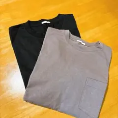 GU コットン　ロンT 2枚セット 黒、グレー