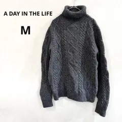 【アデイインザライフ】ニット　セーター　タートルネック　グレー系　Mサイズ