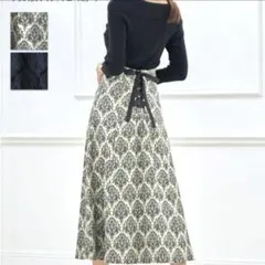 tocco closet レースアップリボン フレアスカート　クラシック　光沢