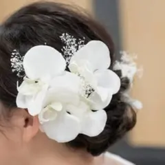 け*ぴ様 前撮り　結婚式　髪飾り 胡蝶蘭　ブーケトニアセット