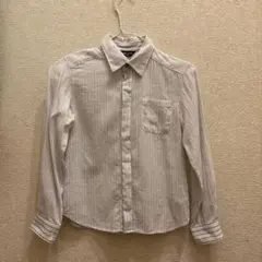 美品　コムサイズム　ストライプ　ワイシャツ 綿100 130A フォーマル