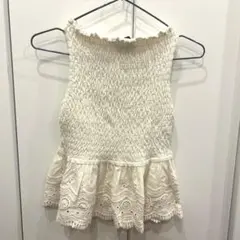 ZARA ザラ リブニットペプラムトップス