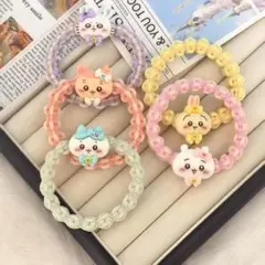 動物キャラクター ヘアゴム 5個セットちいかわ　Chiikawa ハチワレうさぎ