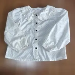 H&M キッズ トップス ドット柄 フリル襟 128cm
