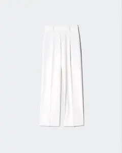 新品未使用　UNIQLO タックワイドパンツ/丈長め　xs