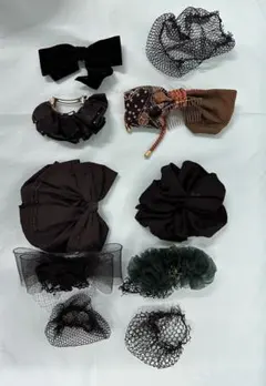 ブラックヘアアクセサリー10点セット