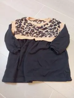 レオパード柄長袖ワンピース 80