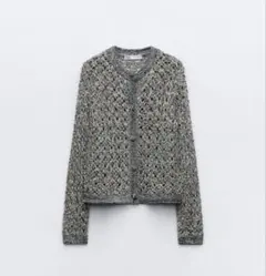 ZARA（ザラ）　オープンニット メタリック スレッド カーディガン
