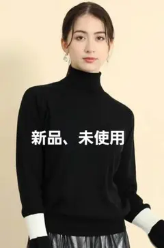 《新品未使用》　ヤマダヤ　FENNEL　配色アクセントタートルニット　9号