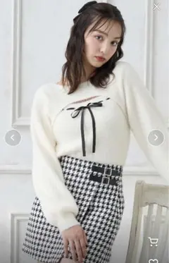 INGNI フェザーリブデコルテオープンリボンニット