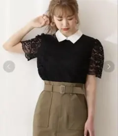 PROPORTION BODY DRESSING 衿付レースブラウス