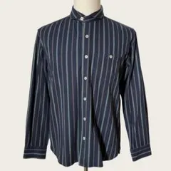 【ミツミネ】シャツ/LLサイズ/ネイビー/ストライプ柄/大人シック/長袖のサムネイル