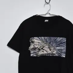 STAR WARS Tシャツ M 黒 ミレニアムファルコン ムービーT レトロ