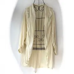 axes femmeクリーム色 五分袖カーディガン フェアリーグランジ　森ガール