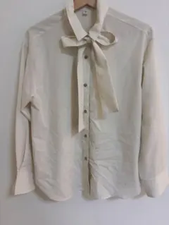 リボン付き長袖シャツ　リボンブラウス