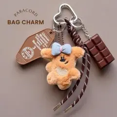 じゃらじゃらキーホルダー くま リボン ブラウン 茶 バッグチャーム プレゼント