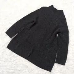 【ピッツォビアンコ】ダークグレー 長袖ニット ウール混 F 日本製 大きめ