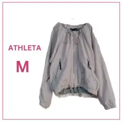 ATHLETA【M】淡いピンク ノーカラーブルゾン カジュアル 1点もの 無地
