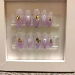 ラメ　パープル　グラデーション　ネイルチップ 10個セット