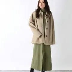 JEANASIS(ジーナシス) ファーハーフコート/ファーコート ベージュ