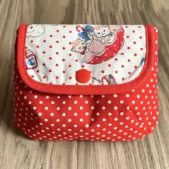 【訳あり】レトロなミニポーチ　ダーツ入り　小物入れ、カバンの整理に