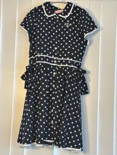 メゾピアノ　水玉半袖ワンピース