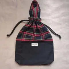 入学入園グッズ チェック柄 靴袋 シューズ袋