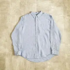 90s Ralph Lauren ギンガムチェック ボタンダウン リネンシャツ