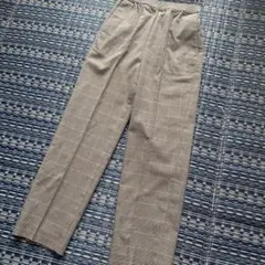 spick&span グレンチェック　センタープレス　パンツ