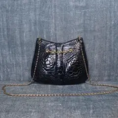 希少色 Turtle ブルー 青 亀革 チェーンショルダーバッグ エキゾチック 希少色 Turtle ブルー 青 亀革 チェーンショルダーバッグ エキゾチック