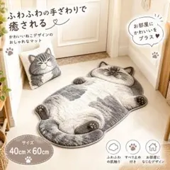 シャム猫　玄関マット　ラグ　インテリア　 40×60㎝　ヒマラヤン　インテリア
