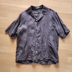 BANANA REPUBLIC リネンシャツ 半袖 ブラウン Sのサムネイル