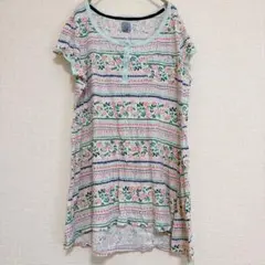 SALE‼️JANE AND BLEECKER 花柄半袖チュニック【M】古着