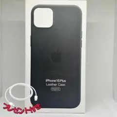 新品-純正互換品-iPhone15plus　レザーケース　ブラック
