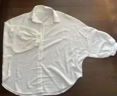 ホワイトオーバーサイズ七分袖シャツ