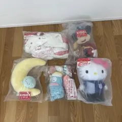 ハローキティ・ミッキー・など　ラストワン賞ぬいぐるみ5点
